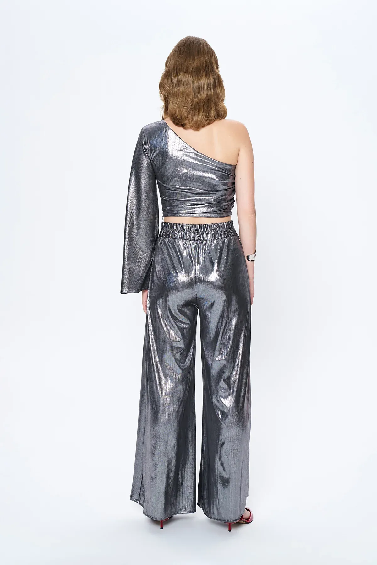 Phoebe Metallic Wide Leg Pants