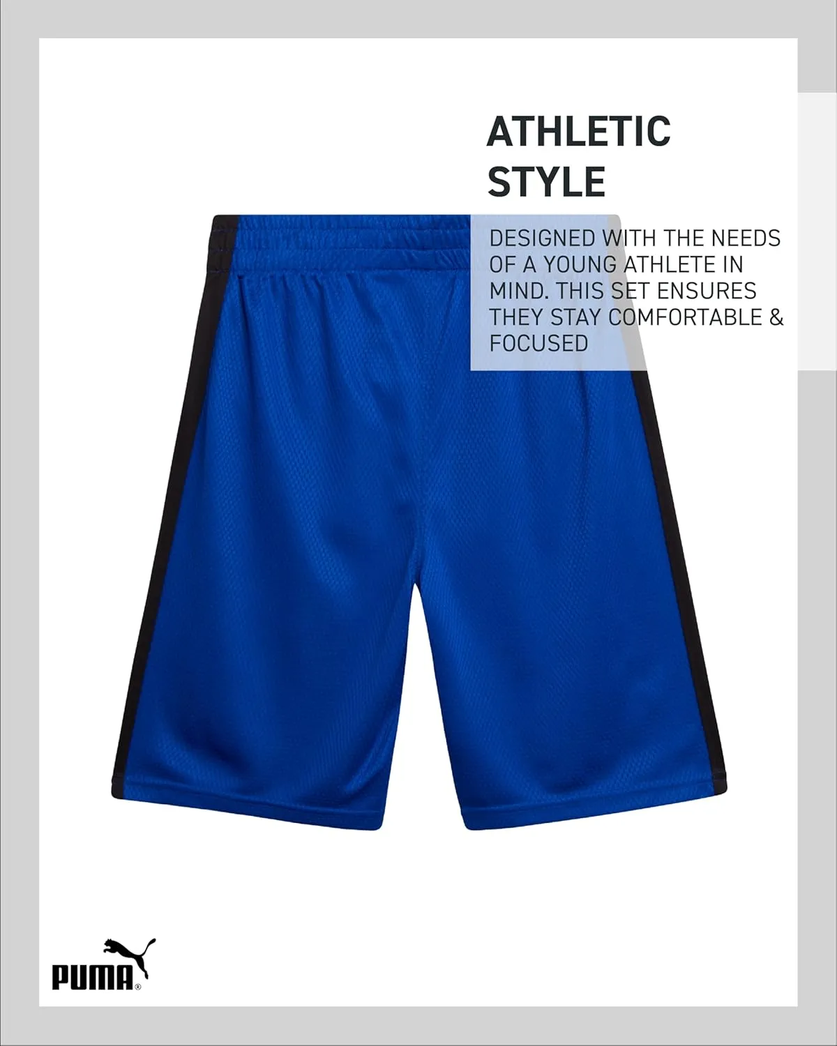 PUMA Boys Athletic Shorts - 2 Pack Active Performance Mesh Basketball Shorts for Boys (Sizes: 4-20)