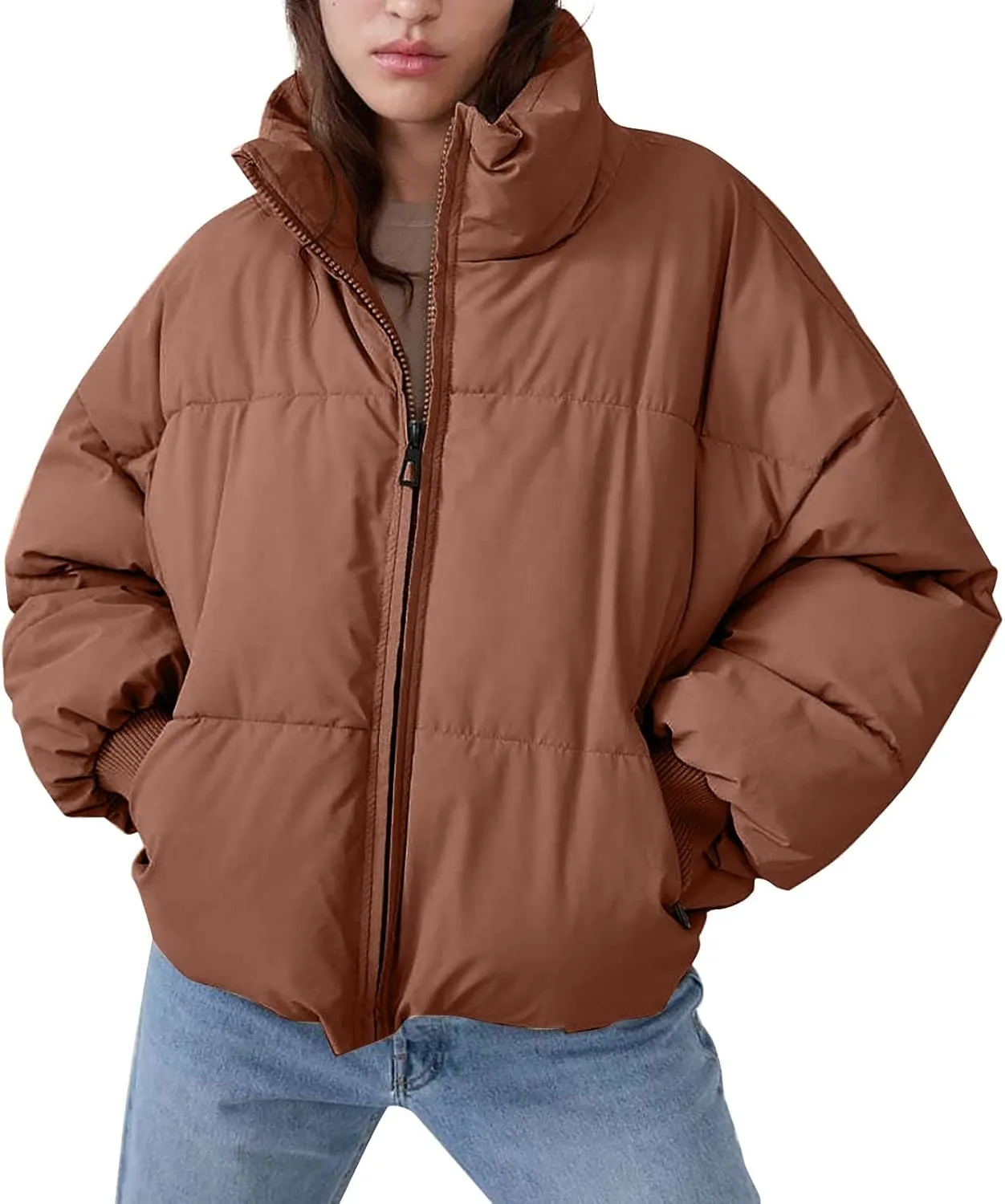 Quilted Puffer Coat Windbreaker Jackets for Women Thicken Fleece Jacket Padded Jacket Winter Coat 2024 Fashion Zip Up