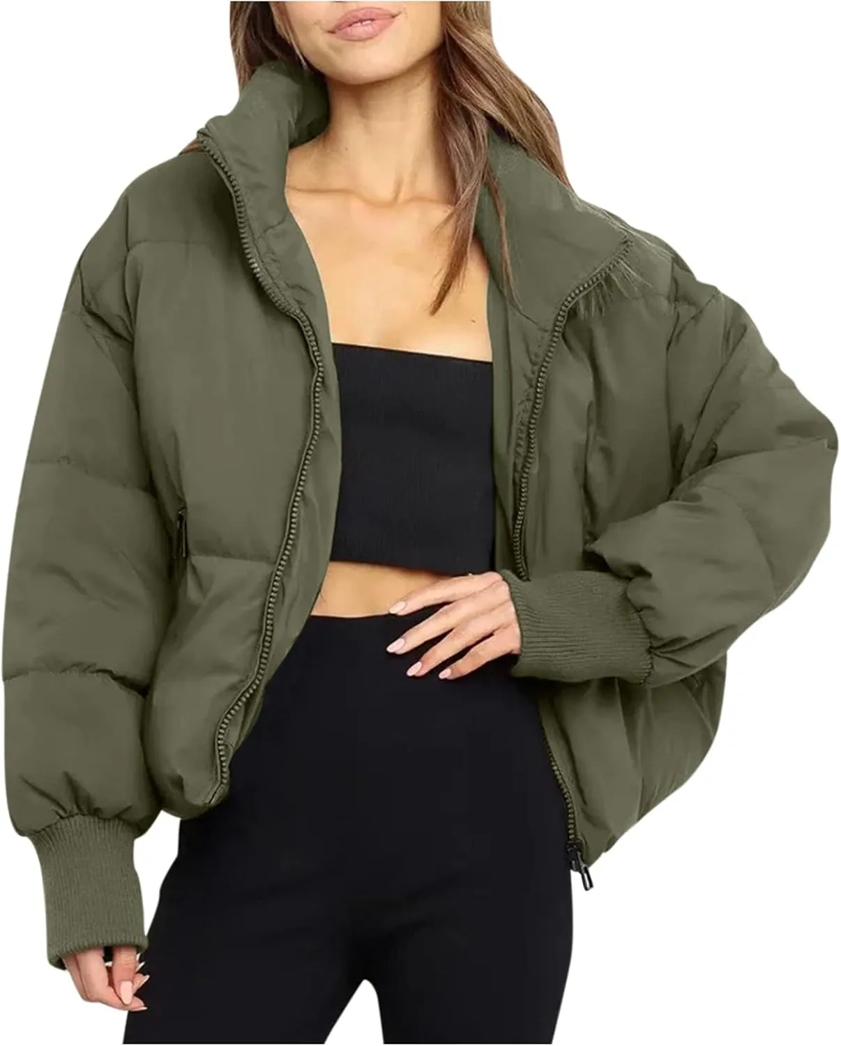 Quilted Puffer Coat Windbreaker Jackets for Women Thicken Fleece Jacket Padded Jacket Winter Coat 2024 Fashion Zip Up