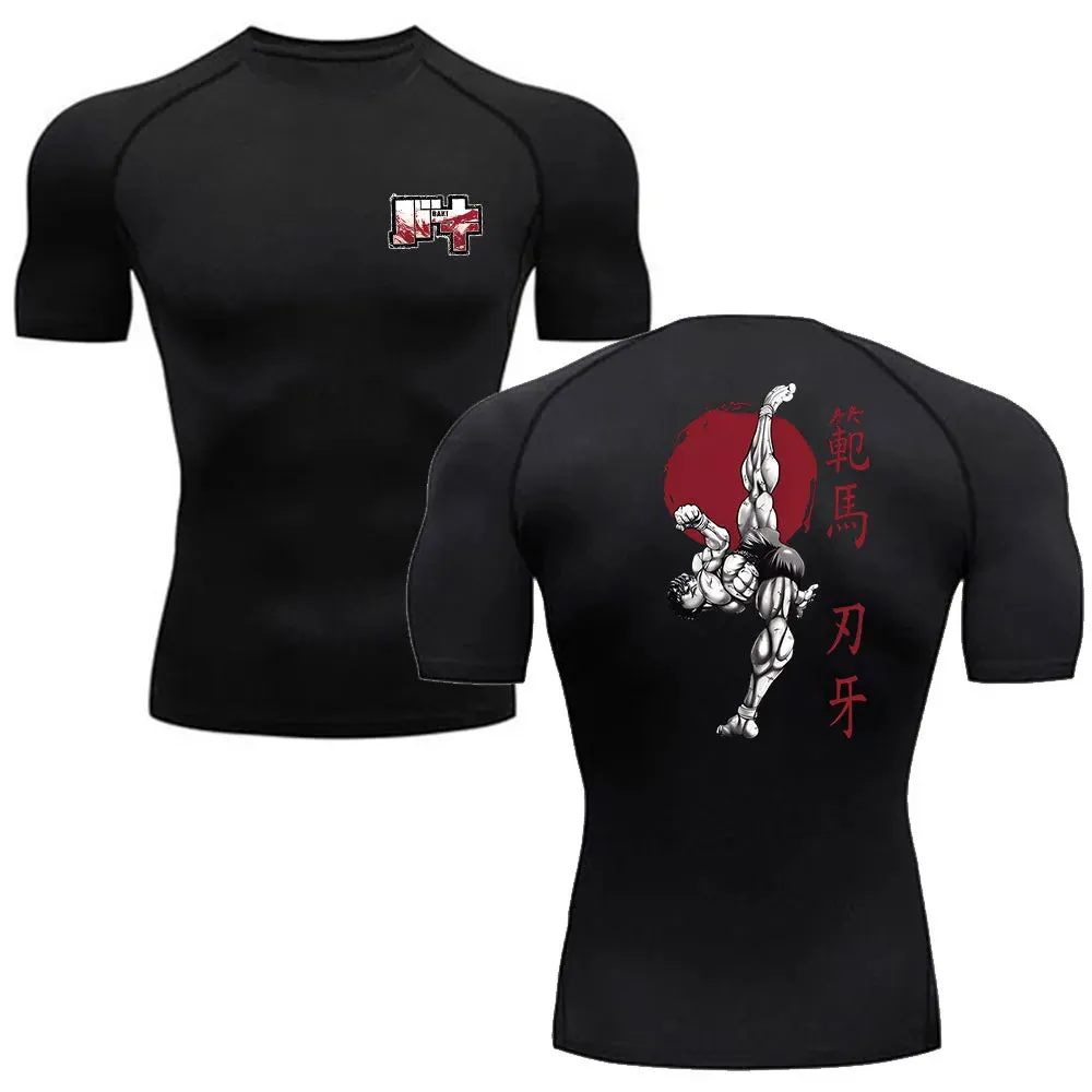 "UNWAVERING WILL" - Hanma - Baki Anime Gym Compression Fit T-Shirts | 4 Colors