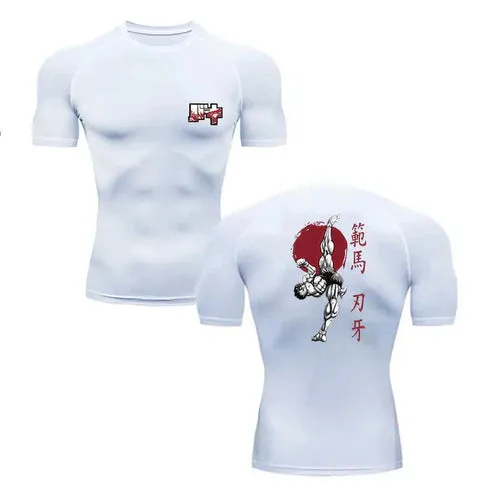 "UNWAVERING WILL" - Hanma - Baki Anime Gym Compression Fit T-Shirts | 4 Colors