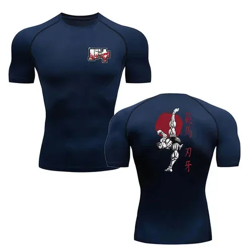 "UNWAVERING WILL" - Hanma - Baki Anime Gym Compression Fit T-Shirts | 4 Colors