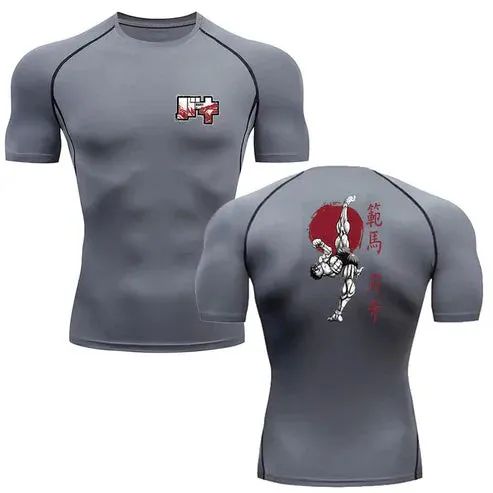 "UNWAVERING WILL" - Hanma - Baki Anime Gym Compression Fit T-Shirts | 4 Colors
