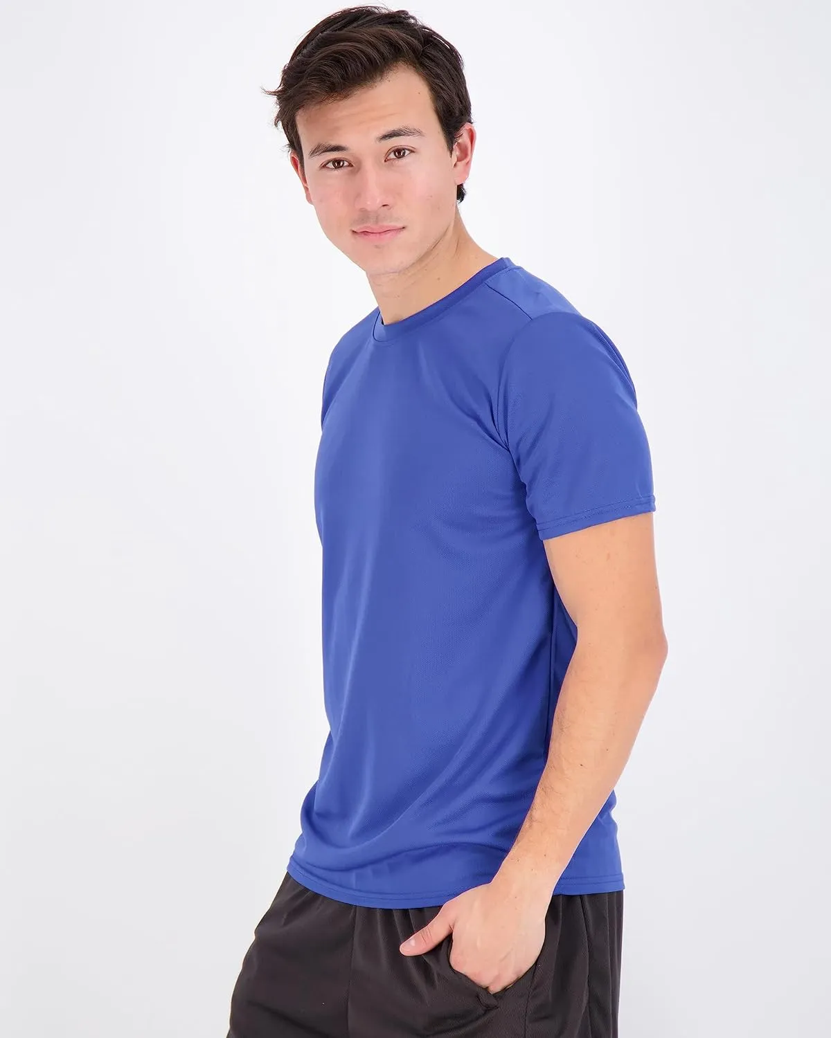 Real Essentials 5 Pack Mens Active Quick Dry Mesh Crew Neck T Shirts | Athletic Short Sleeve Tee (Available in Big & Tall)