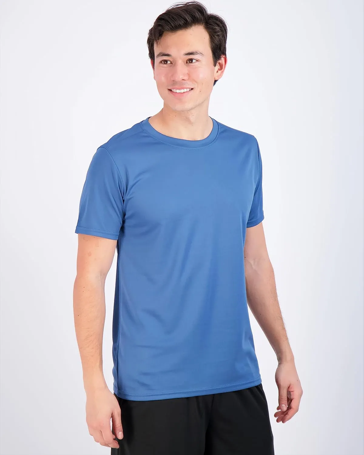 Real Essentials 5 Pack Mens Active Quick Dry Mesh Crew Neck T Shirts | Athletic Short Sleeve Tee (Available in Big & Tall)