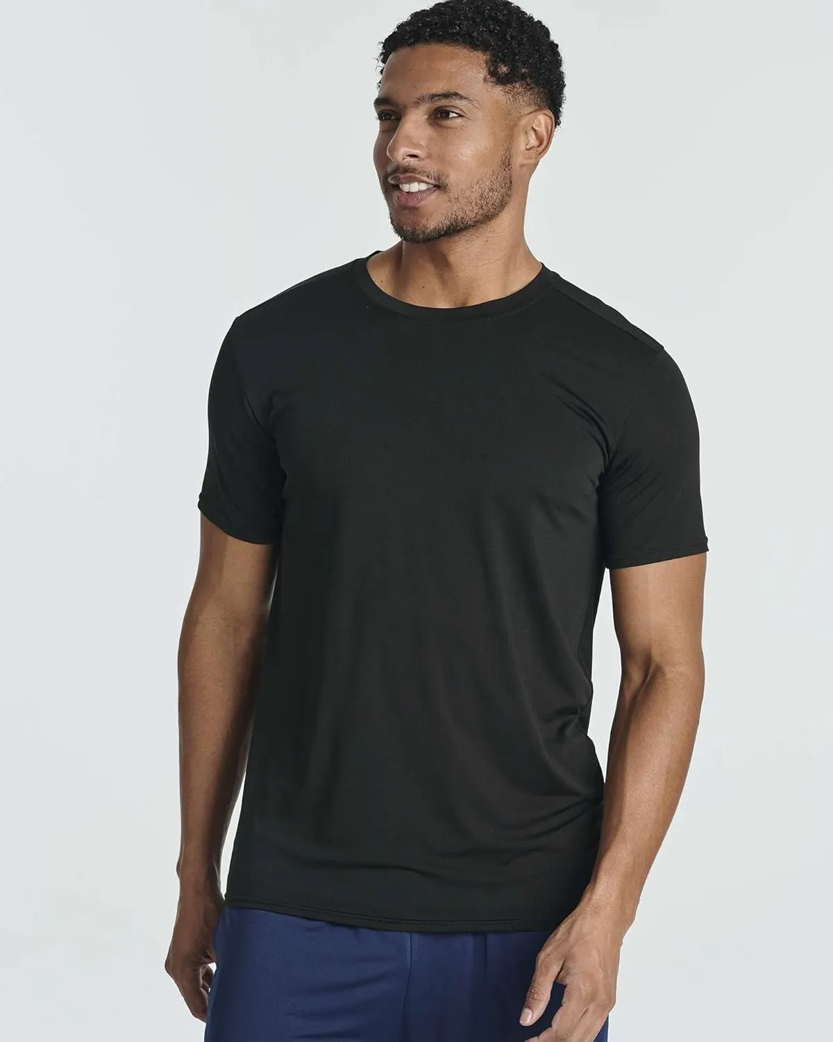 Real Essentials 5 Pack: Mens Short Sleeve Dry Fit Active Crew Neck T Shirt - Athletic Running Gym Workout Tee Tops