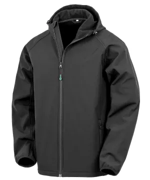 Recycled 3-layer printable hooded softshell | Black