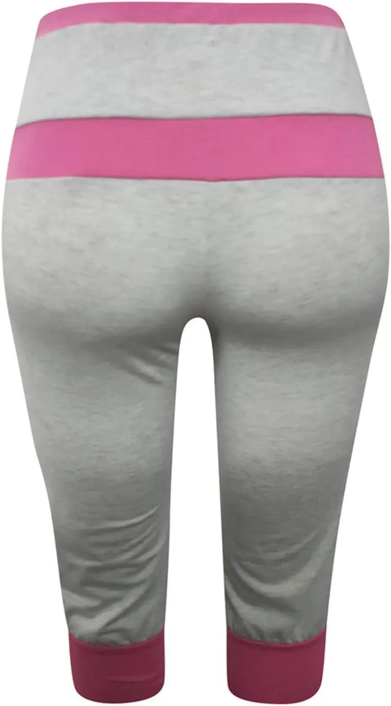 RKSTN Womens Capris for Summer 2025 Casual Yoga Gym Capri Leggings with Drawstring Shorts High Waisted Cropped Beach Pants