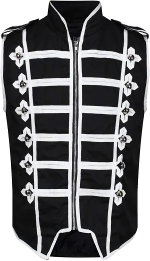 Ro Rox Sleeveless Marching Band Drummer Parade Military Jacket, Lightweight Vest for Stage Performances, Steampunk Parties