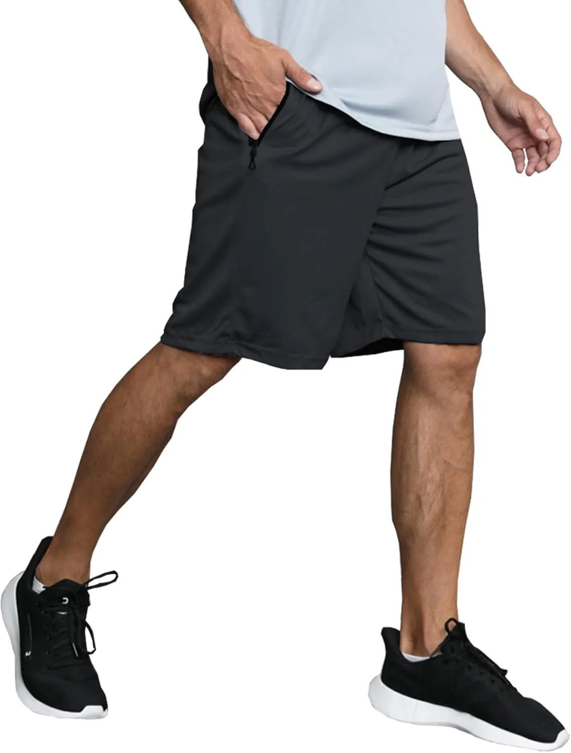 RPOVIG Men's Workout Shorts Sets 5 Pack with Zippered Pockets Basketball Gym Activewear Athletic Mesh Shorts