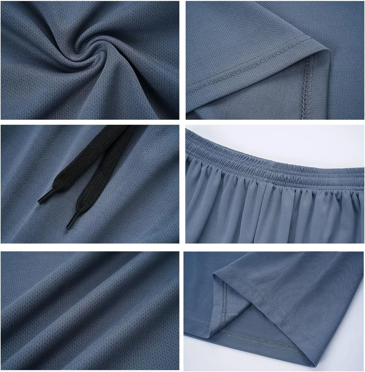 RPOVIG Men's Workout Shorts Sets 5 Pack with Zippered Pockets Basketball Gym Activewear Athletic Mesh Shorts