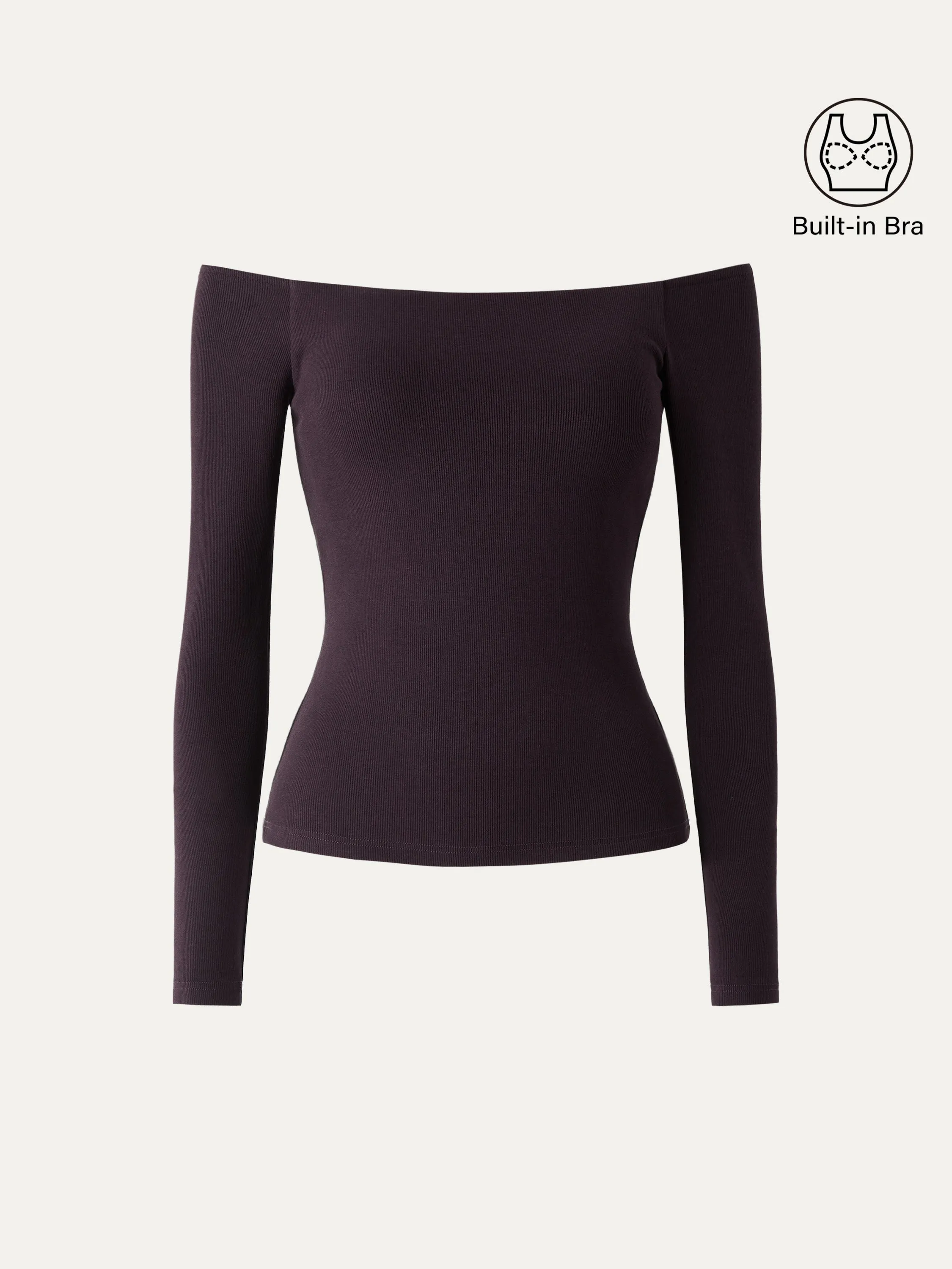 Scoop neckline Long Sleeve Brami Top