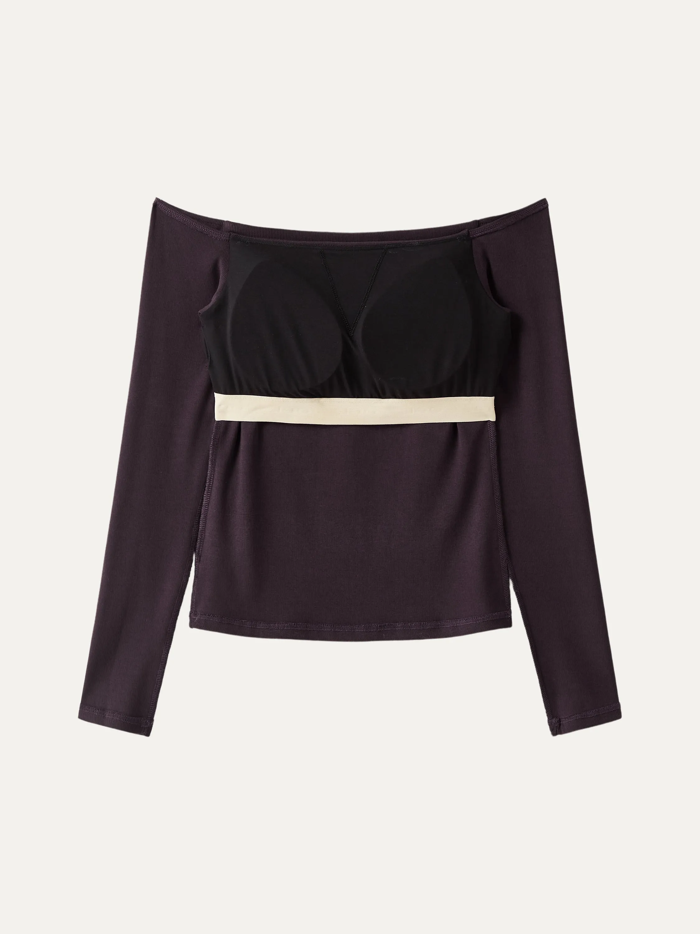 Scoop neckline Long Sleeve Brami Top