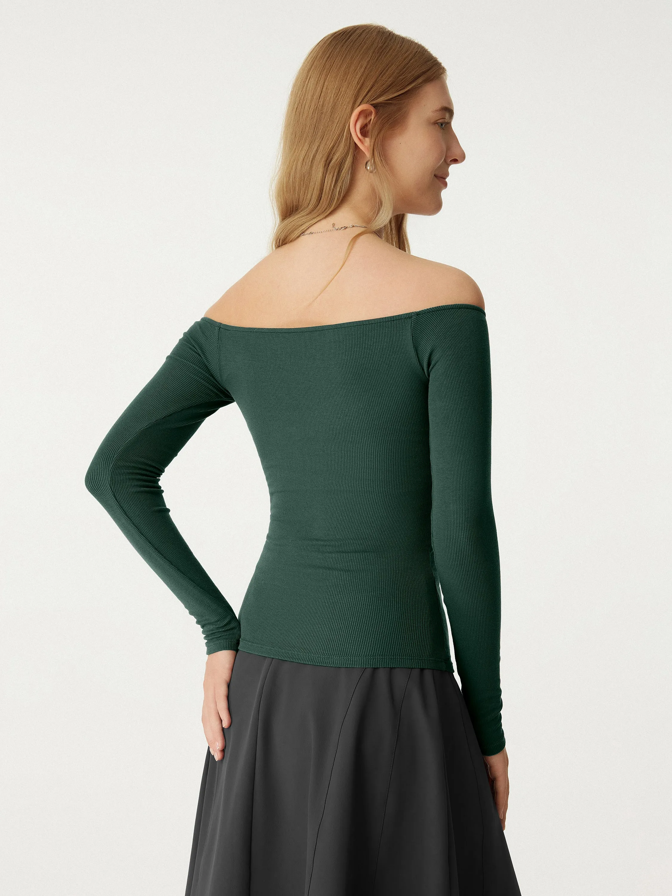 Scoop neckline Long Sleeve Brami Top