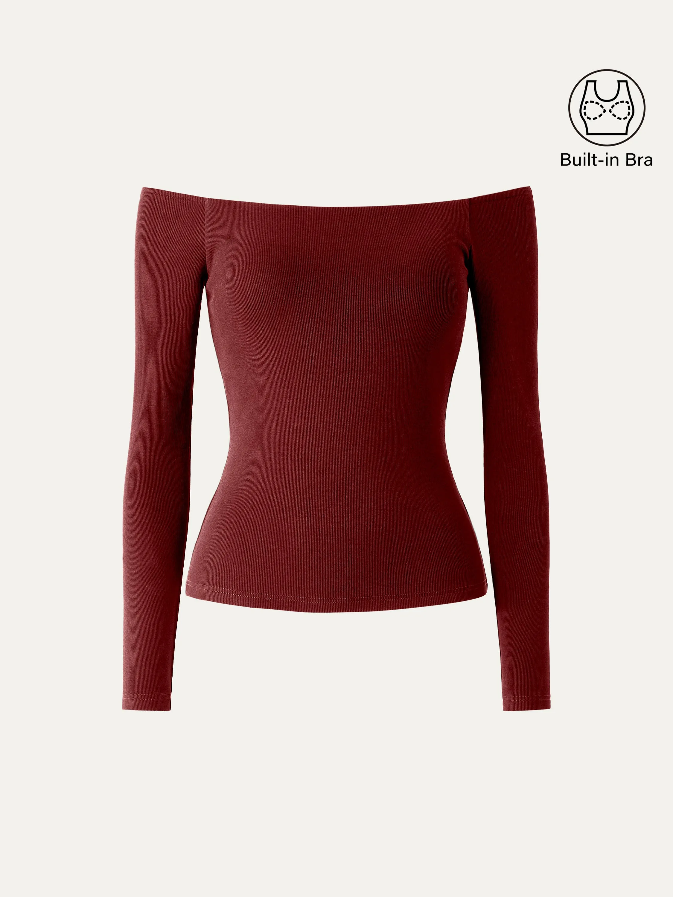Scoop neckline Long Sleeve Brami Top
