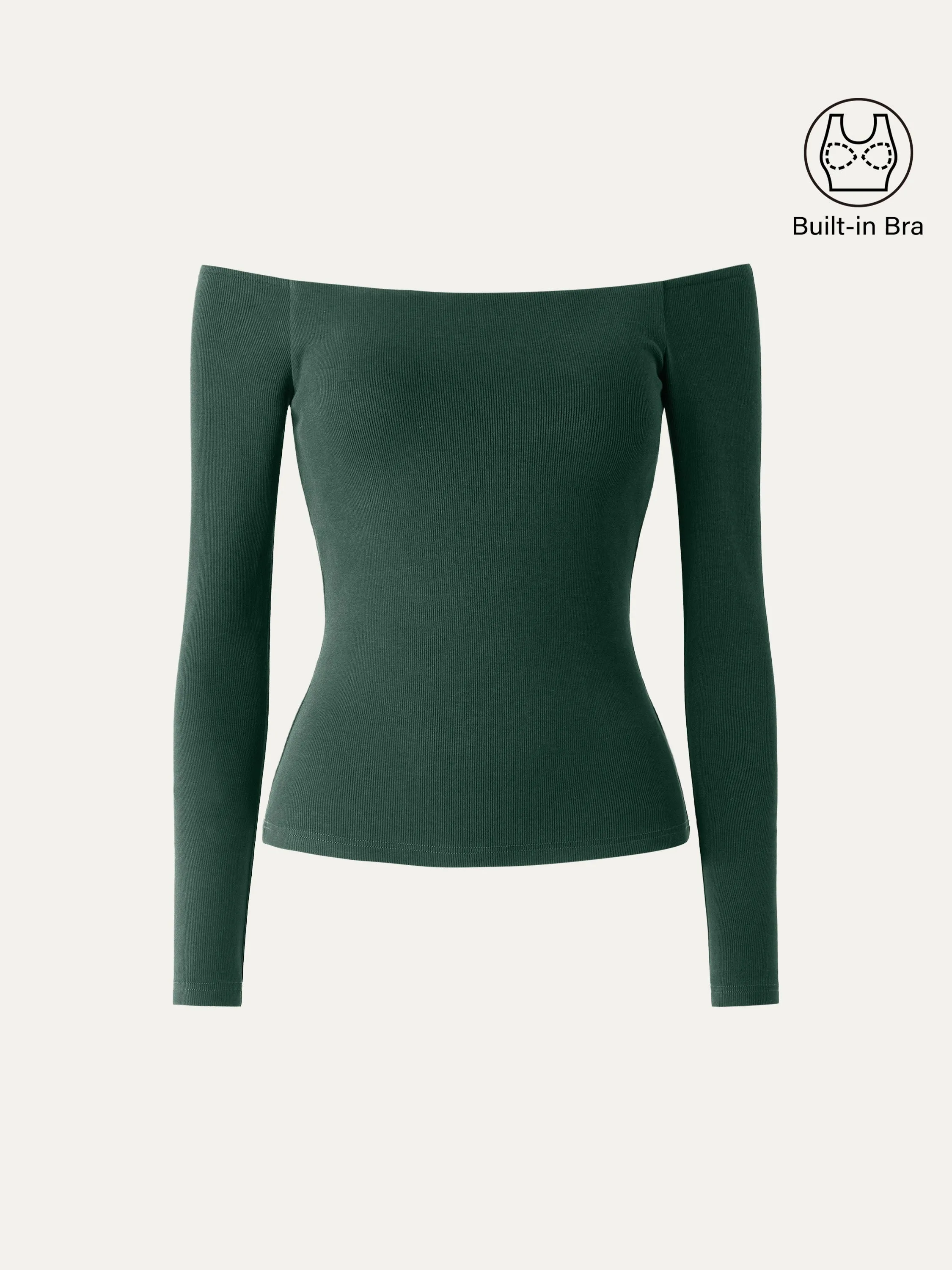 Scoop neckline Long Sleeve Brami Top
