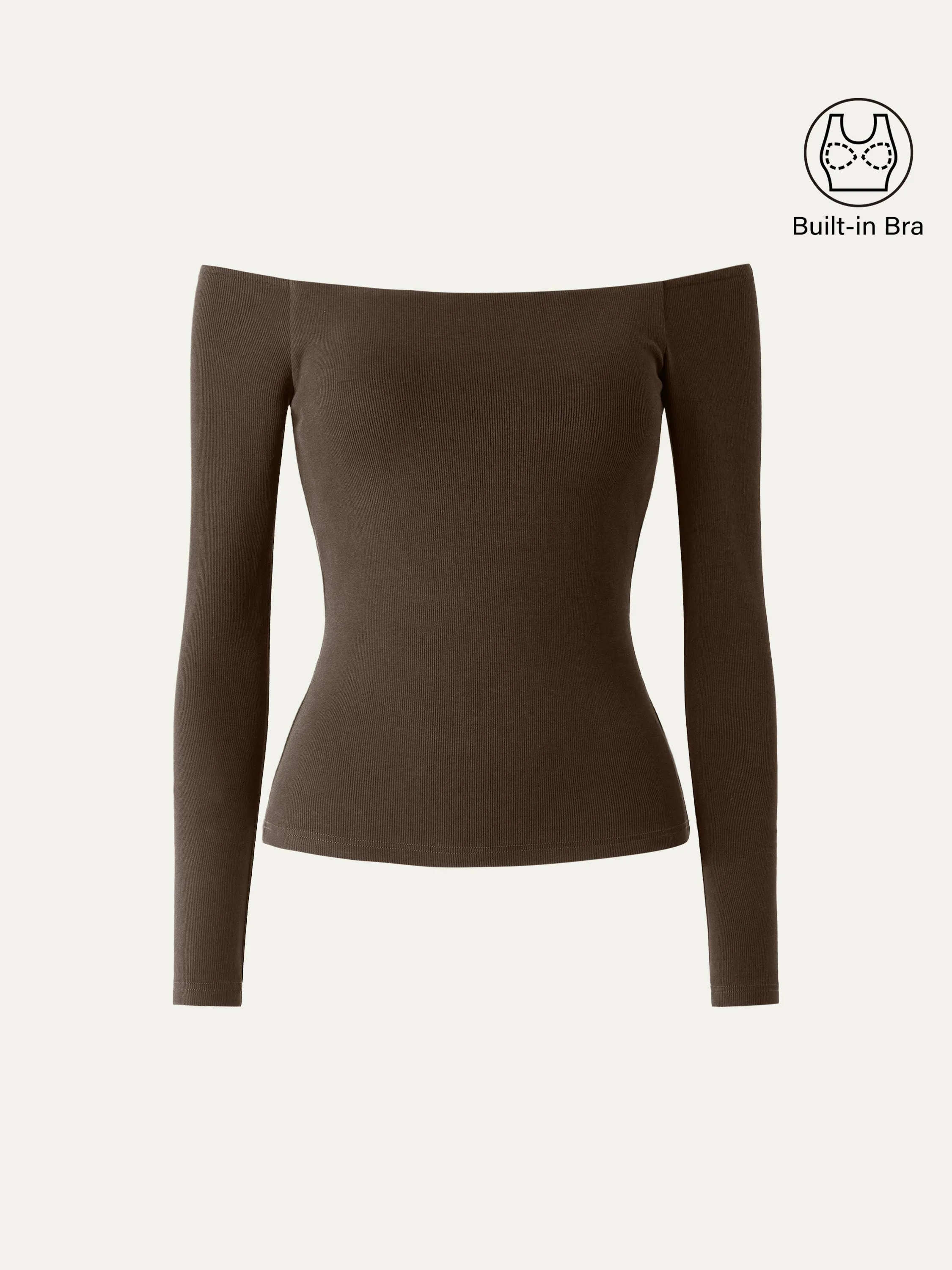 Scoop neckline Long Sleeve Brami Top