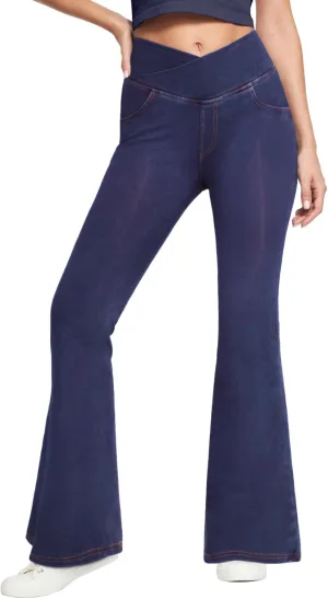 SEASUM Butt Lifting Jeans for Women Bootcut High Waisted Bell Bottom Stretchy Flare Leggings Tummy Control Casual Pants