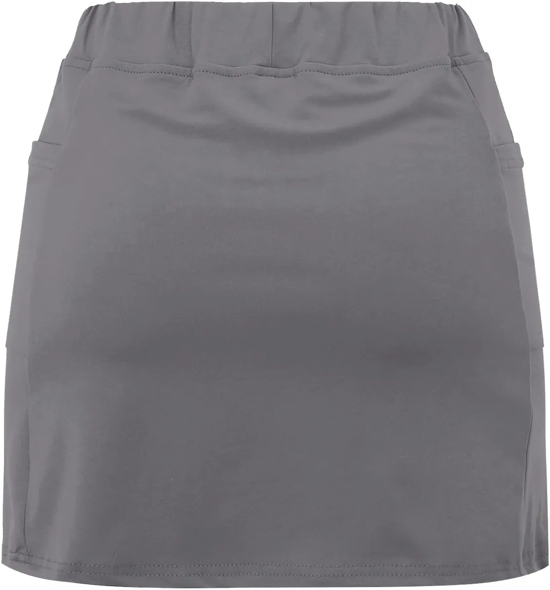 Skirt with Shorts Underneath, Women Elastic Yoga Skirts Solid Color Lightweight Tummy Control Athletic Tennis Shorts