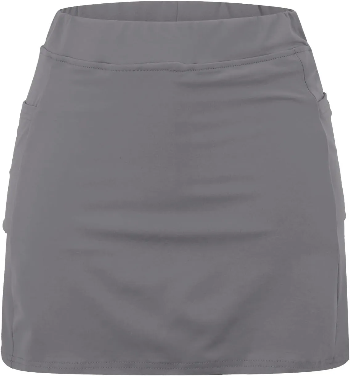 Skirt with Shorts Underneath, Women Elastic Yoga Skirts Solid Color Lightweight Tummy Control Athletic Tennis Shorts