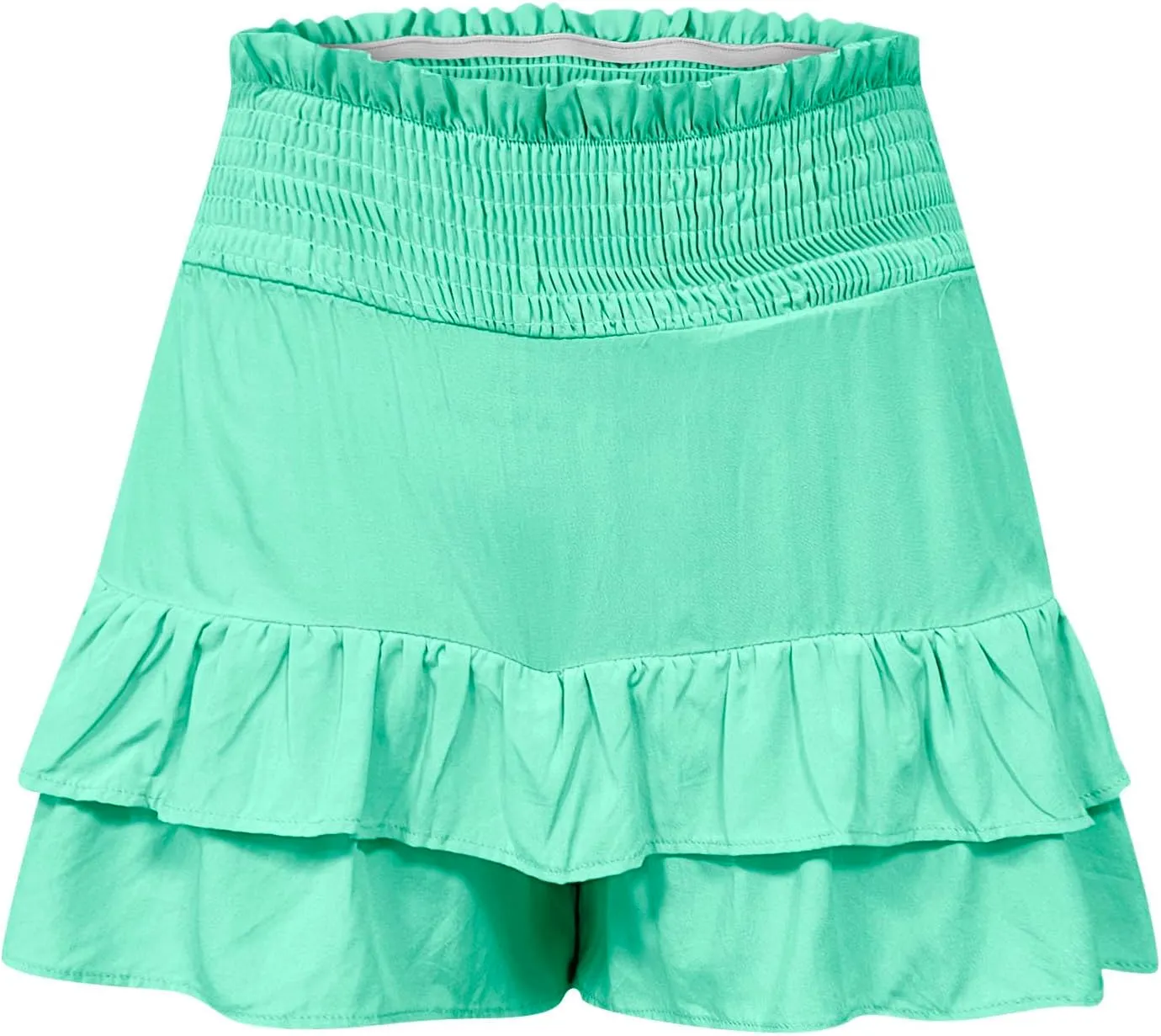 Skorts for Woman Ruched High Waisted Flowy Shorts Boho Ruffle Tiered Mini Skirts 2025 Trendy Casual Summer Outfits