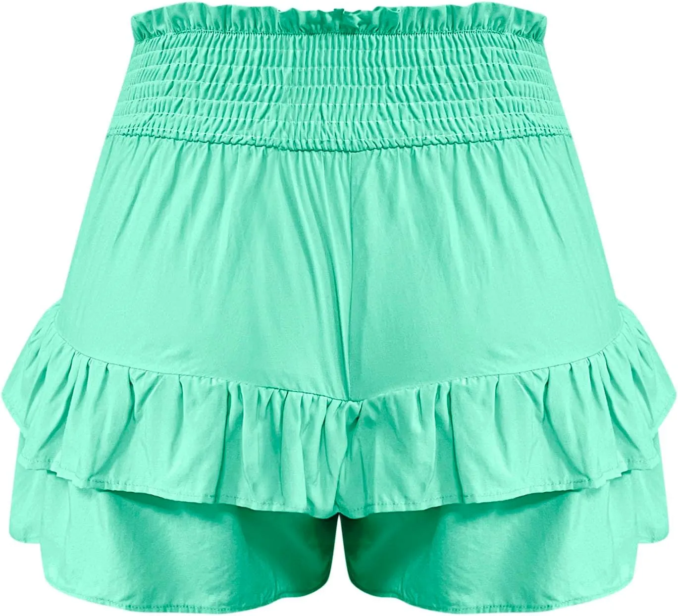 Skorts for Woman Ruched High Waisted Flowy Shorts Boho Ruffle Tiered Mini Skirts 2025 Trendy Casual Summer Outfits