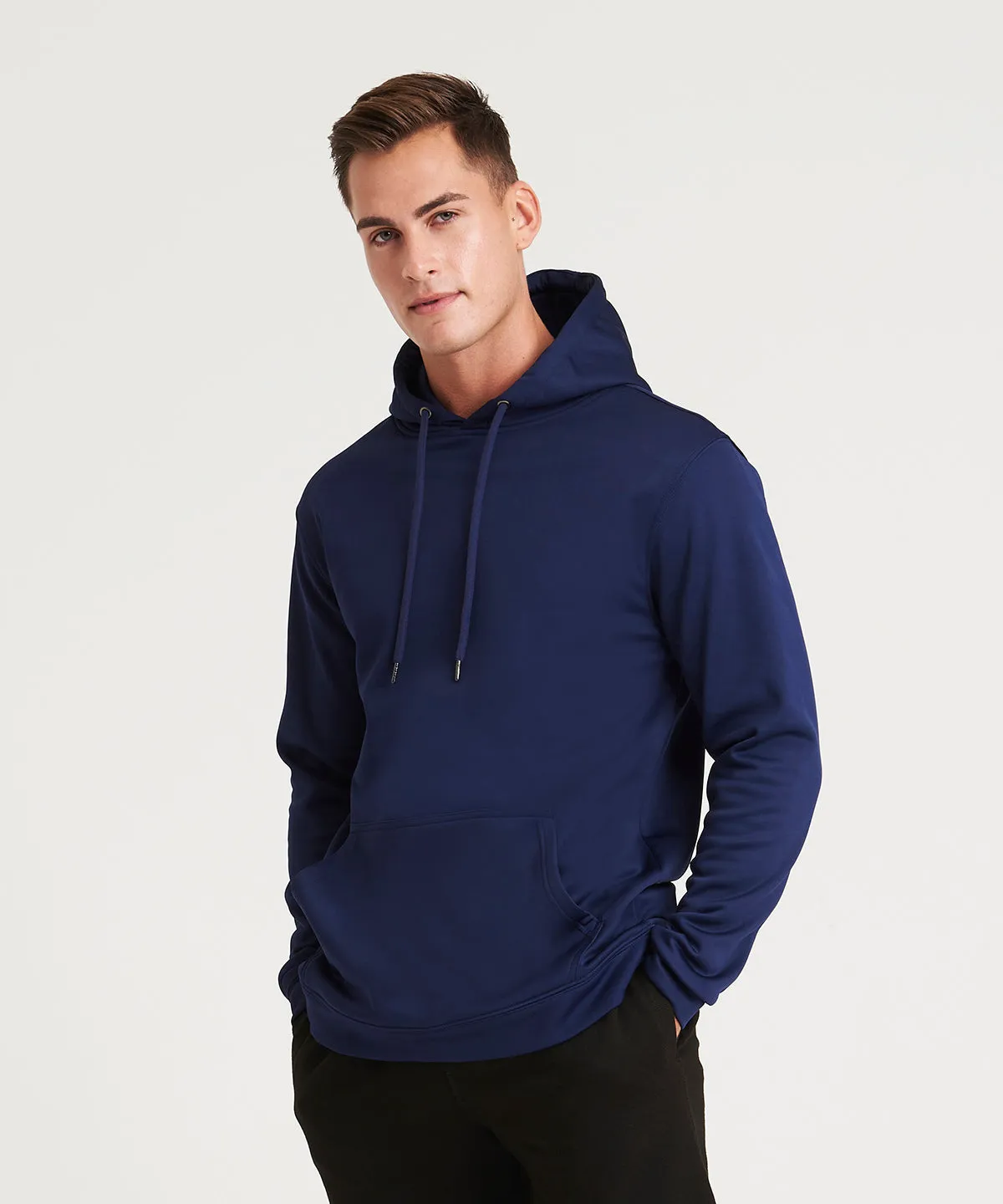 Sports polyester hoodie | Blue Melange