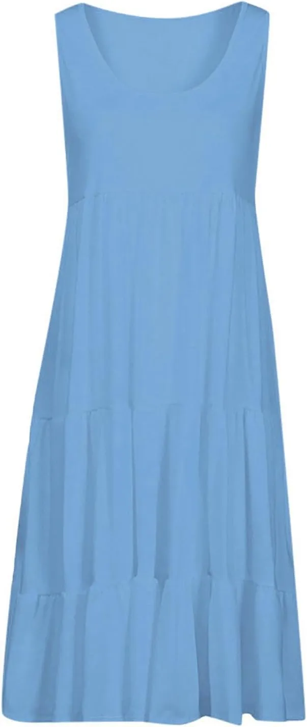 Summer Dresses for Women Plus Size Beach Dress Casual Sundresses Sexy Sleeveless Babydoll Dress Flowy Midi Dresses