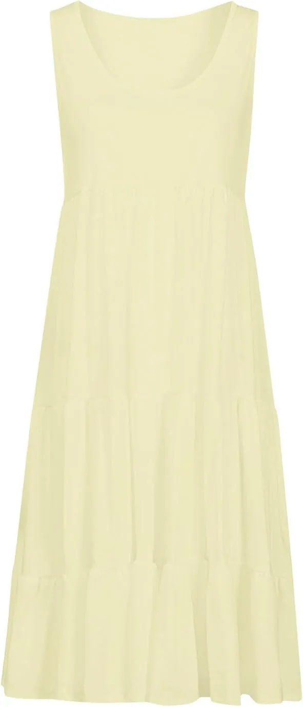 Sundresses for Women 2025 Sleeveless Cute Petite Mini Dress Ruffle Sleeve Summer Flowy Boho Beach Solid Color Dress
