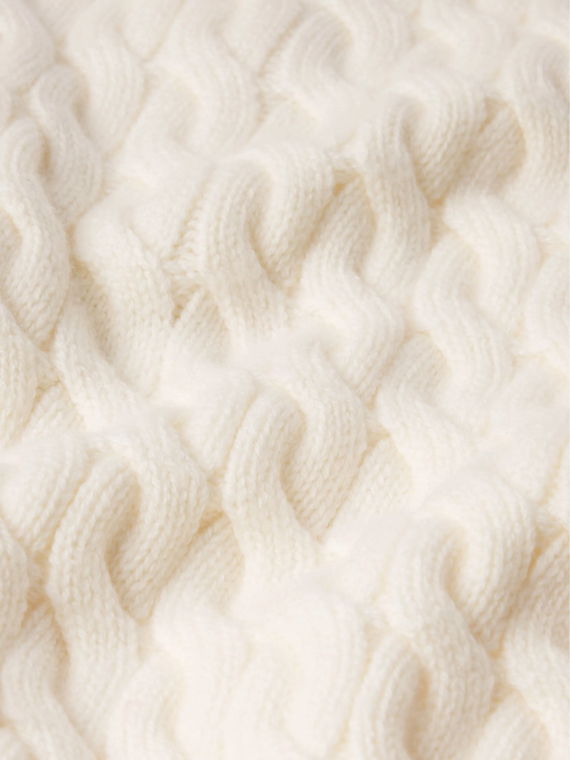 The Cable Knit Polo Vest -- Cream