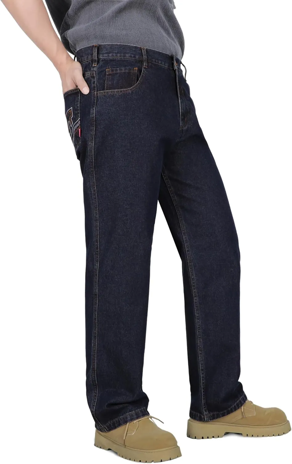 TICOMELA FR Jeans for Men Flame Resistant Pants 11.5oz 100% Cotton Heavy Duty Denim Pre-Washed Relaxed FR Jeans