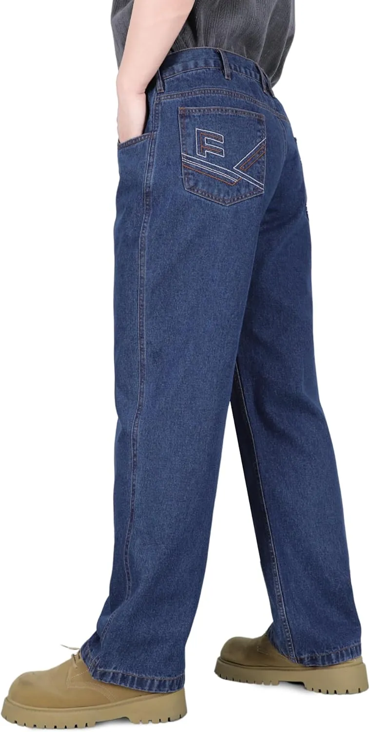 TICOMELA FR Jeans for Men Flame Resistant Pants 11.5oz 100% Cotton Heavy Duty Denim Pre-Washed Relaxed FR Jeans