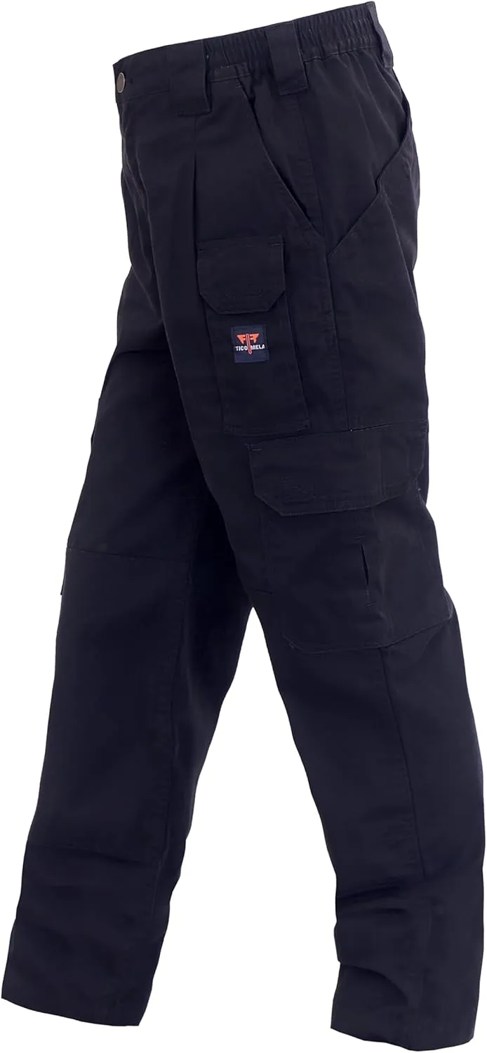 TICOMELA FR Pants for Men Flame Resistant Cargo Pants Lightweight 100% Cotton NFPA2112 7.5oz Elastic Waist Pants