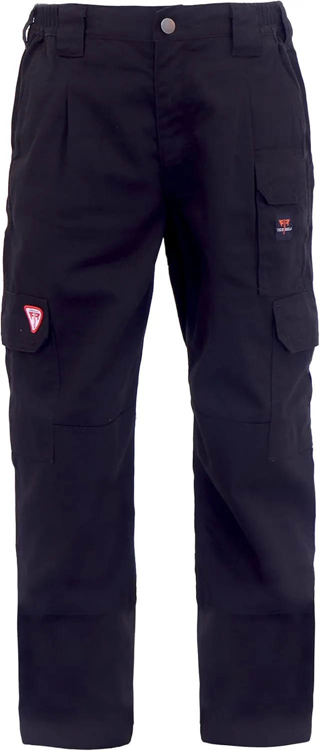 TICOMELA FR Pants for Men Flame Resistant Cargo Pants Lightweight 100% Cotton NFPA2112 7.5oz Elastic Waist Pants