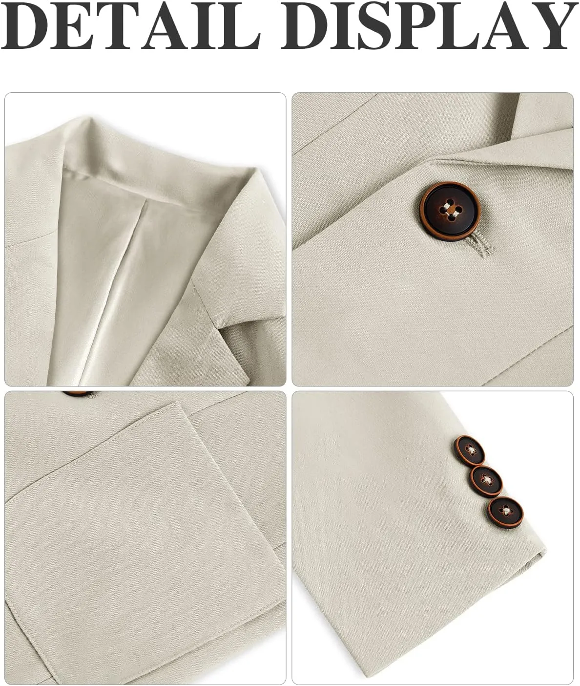 Toddler Boys' Blazer Jackets Lightweight Stylish Two Buttons Solid School Suit Casual Sport Coat