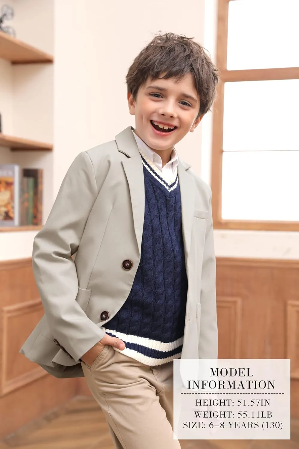 Toddler Boys' Blazer Jackets Lightweight Stylish Two Buttons Solid School Suit Casual Sport Coat