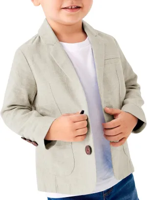 Toddler Boys' Blazer Jackets Lightweight Stylish Two Buttons Solid School Suit Casual Sport Coat