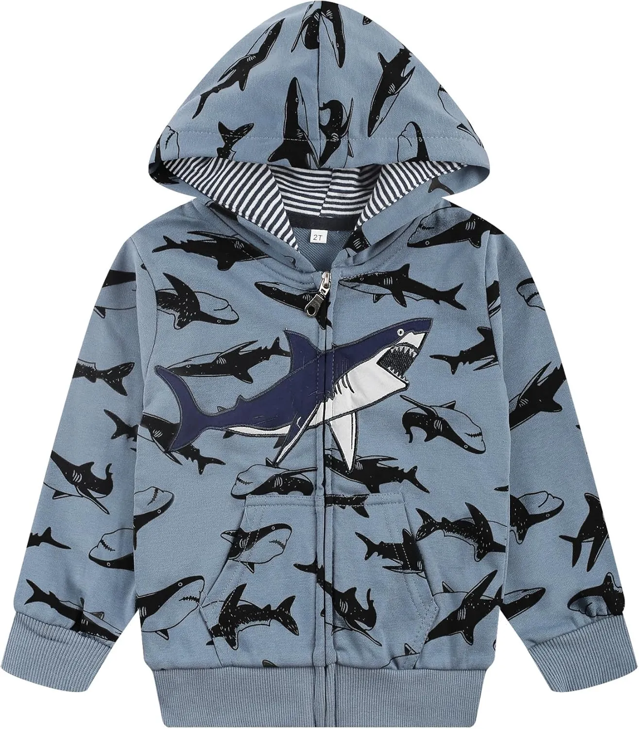 Toddler Zip Up Hoodie Sweatshirt Fall Clothes Boys Jacket With Hood 2-7 Years