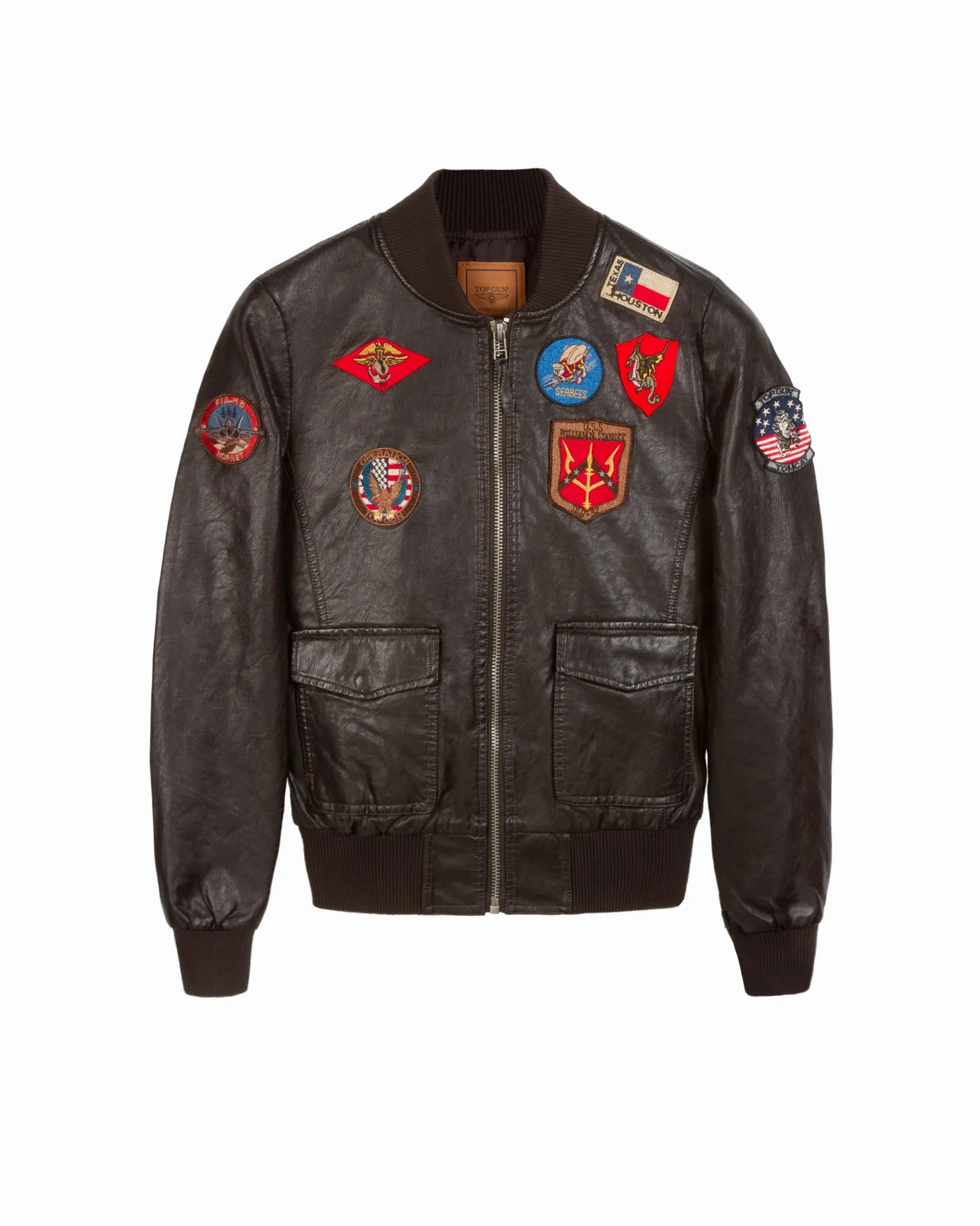 TOP GUN® WOMEN'S VEGAN LEATHER BOMBER JACKET