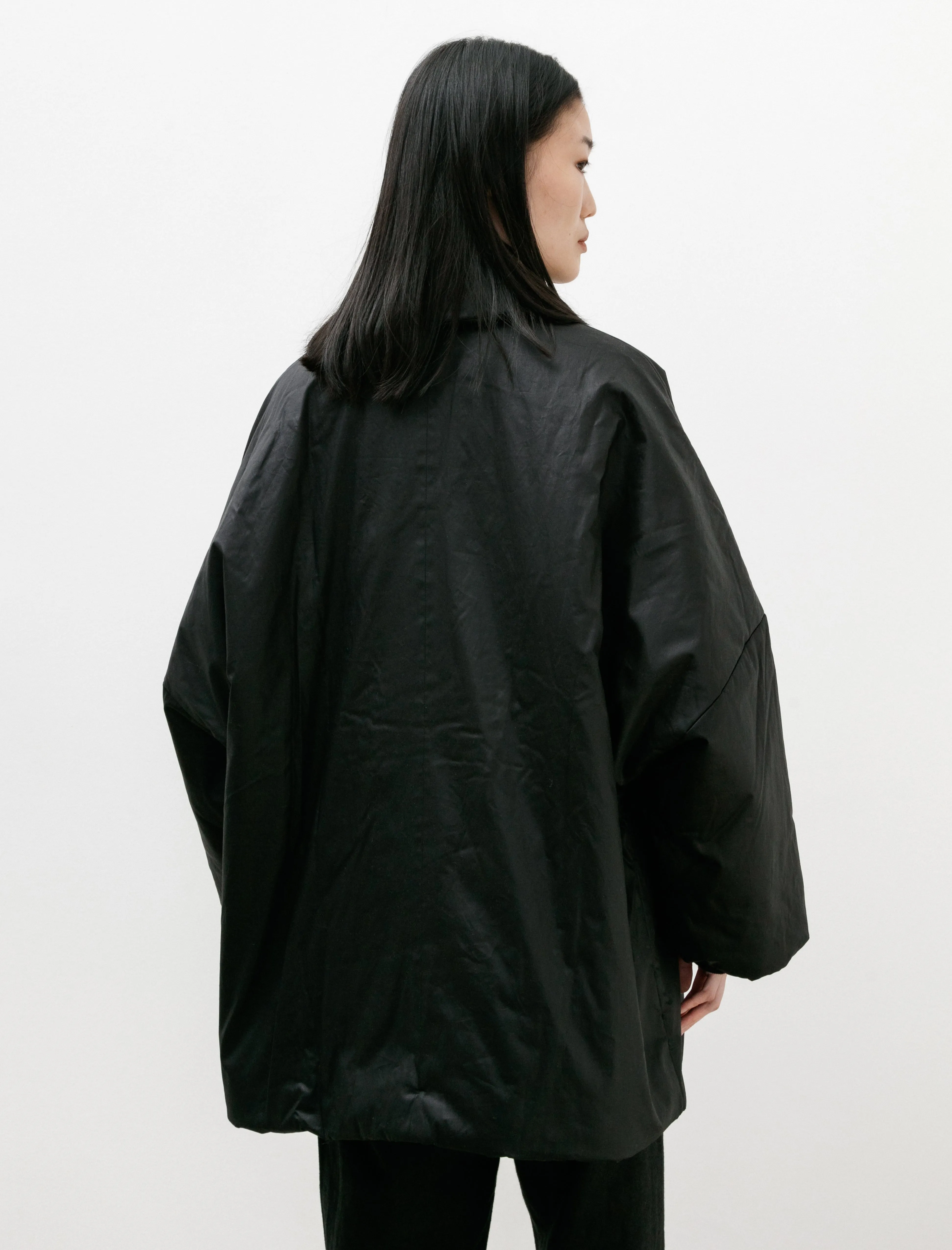 Triangle Coat Lacqed Black