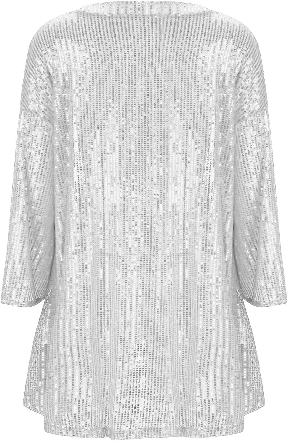 TUQIDEWU Plus Size Cardigan for Women, Sequin Jacket Open Front Blazer Casual Long Sleeve Coat