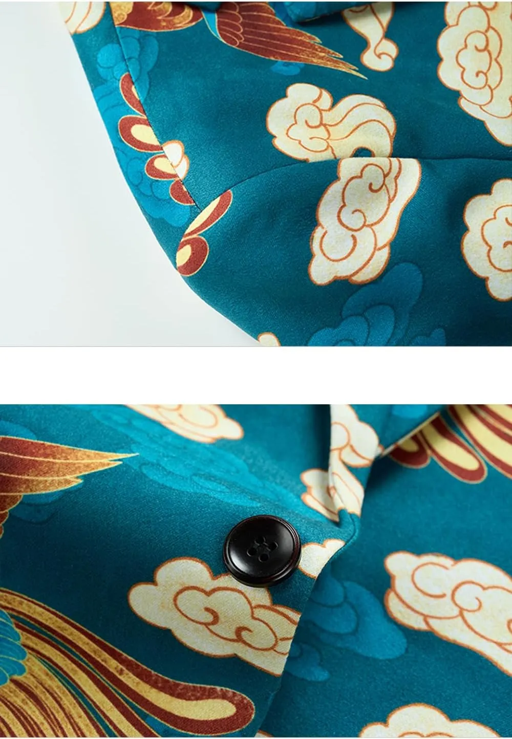 UNINUKOO Mens Blazer Printed Suit Jacket 1 Button Slim Fit Floral Dinner Sport Coat Blazers