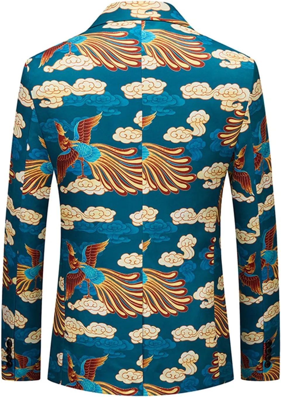 UNINUKOO Mens Blazer Printed Suit Jacket 1 Button Slim Fit Floral Dinner Sport Coat Blazers