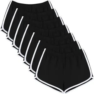 URATOT 7 Pack Womens Cotton Shorts, Dolphin Booty Athletic Gym Sports Shorts for Yoga Lounge Running