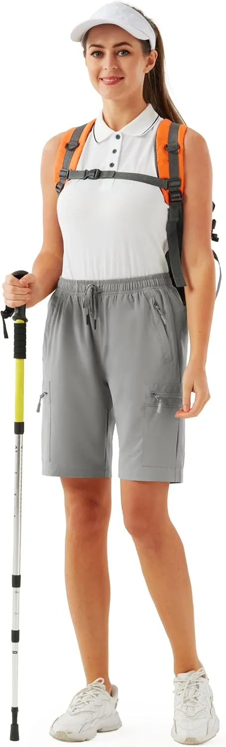 URBEST Women's Hiking Cargo Shorts Quick Dry Lightweight Summer Shorts for Women Outdoor Travel Golf Active