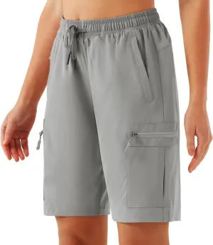 URBEST Women's Hiking Cargo Shorts Quick Dry Lightweight Summer Shorts for Women Outdoor Travel Golf Active