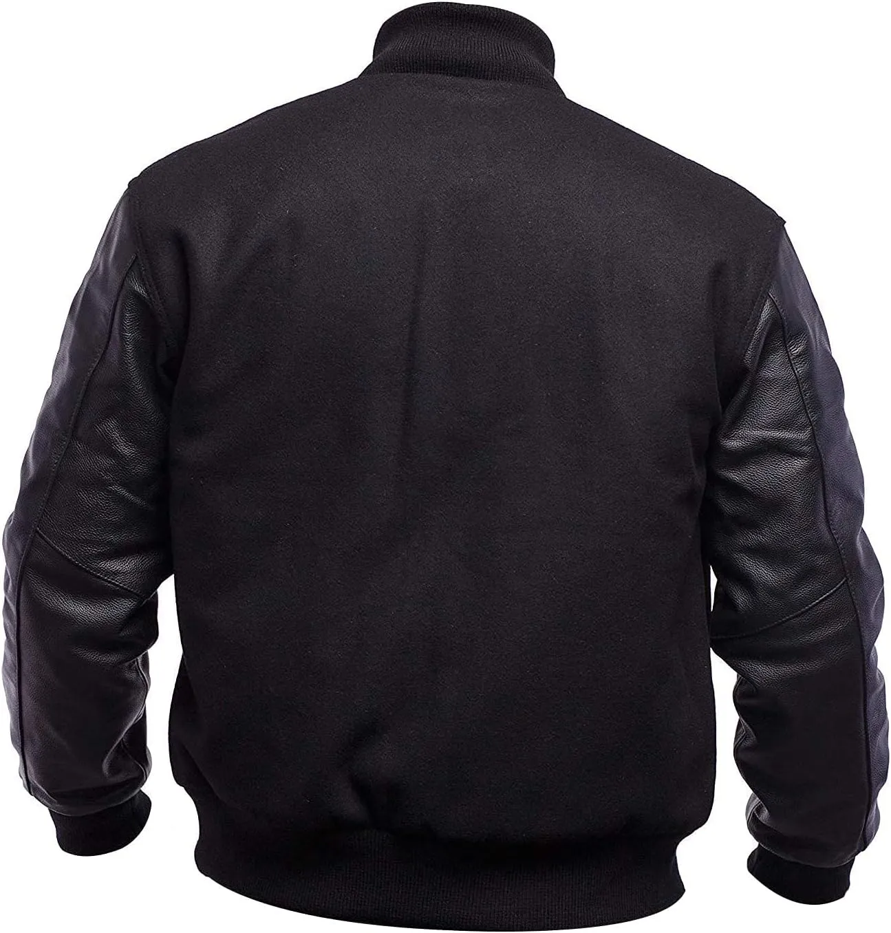 Varsity Blank Baseball College Bomber High School Plain Letterman Jacket Leather Sleeves Wool Coat