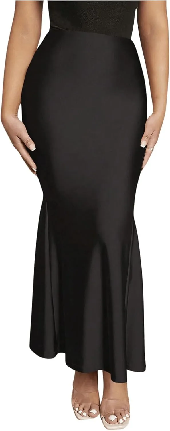 Verdusa Women's High Waist Ruffled Fishtail Bodycon Maxi Long Skirt