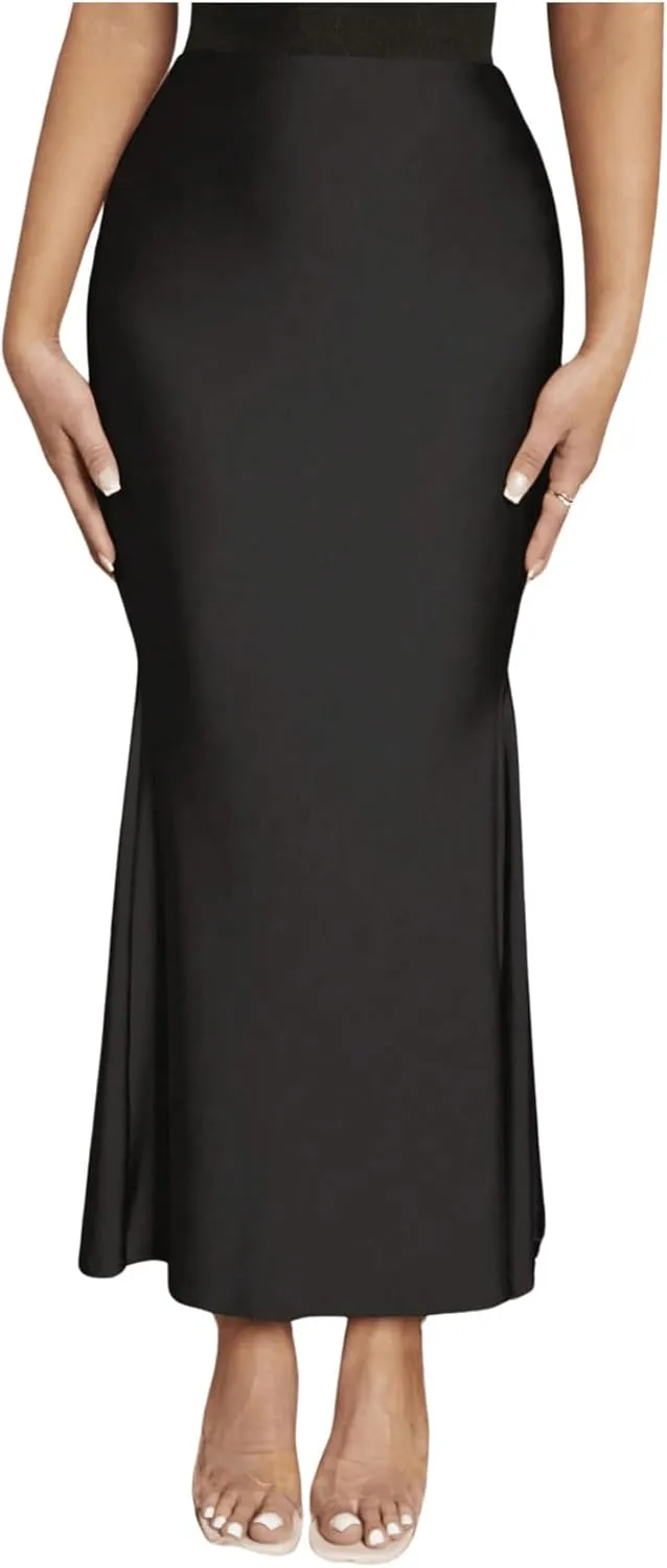 Verdusa Women's High Waist Ruffled Fishtail Bodycon Maxi Long Skirt